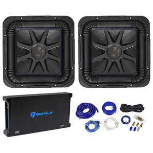 2) Kicker L7S102 10" 1200w 2 Ohm Solo Baric L7S Car Subs+1500w Amplifier+Amp Kit