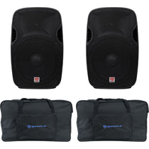 (2) SPGN158 15" Passive 1600W DJ PA Speakers + Padded Speaker Bags
