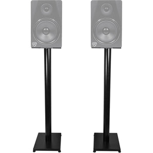 Pair Rockville RS37B 37" Steel Studio Monitor Recording Studio Stands in Black