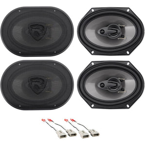 Rockville 6x8" Front+Rear Speaker Replacement For 2005-07 Ford F-250/350/450/550