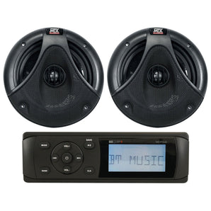 MB Quart MDR2.0 Marine/Boat Bluetooth/USB Receiver Radio+(2) MTX 6.5" Speakers