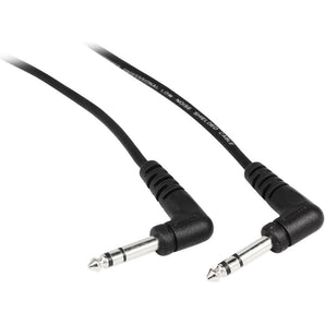 2 Rockville RCTR110RR-B 10' Black 1/4" TRS Right Angle to Same Cable 100% Copper