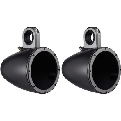 KM8 8" 600W Wakeboard Tower Speakers, Black Enclosures & Amplifier