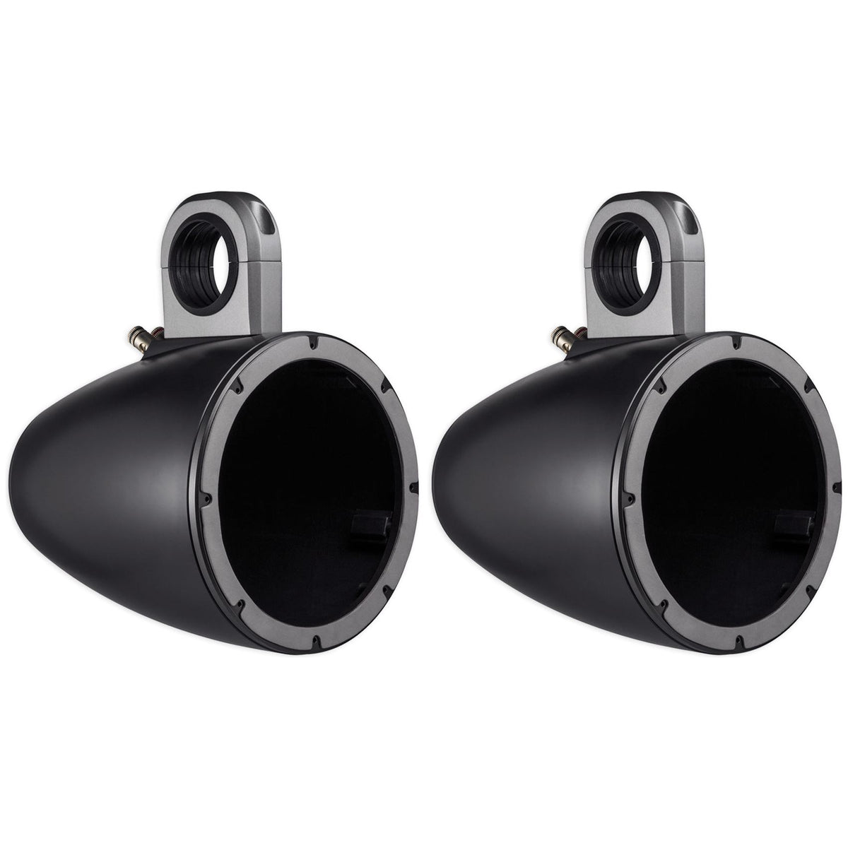 Pair 8" Black Marine Wakeboard Tower Enclosures with Neoprene Covers