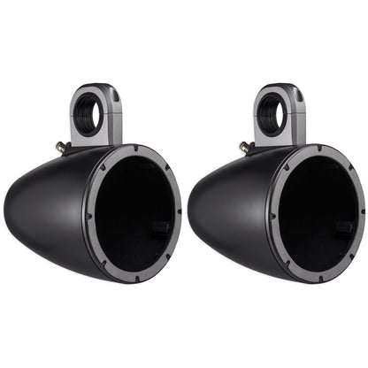 Pair 8" Black Marine Wakeboard Tower Enclosures with Neoprene Covers