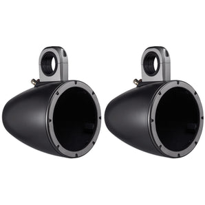 Pair Kicker 43KMTES8B Black Marine 8" Wakeboard Tower Enclosures+Covers KMTES8