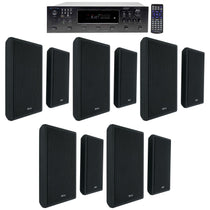 H12X500UBT 6-Zone Receiver & 5x RockSlim Black 5.25" Speaker Bundle