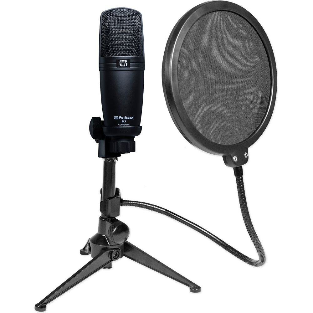 M7 Condenser Microphone with Desktop Stand & Pop Filter