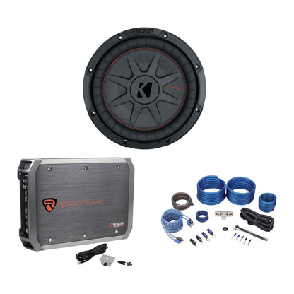 CompRT 800W 10" Shallow Subwoofer + Krypton-M1 Mono Amplifier + RWK41 Amp Kit