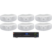 VMA1120 Commercial Amplifier + (6) WET-D4 Dual 4" White Wall Speakers