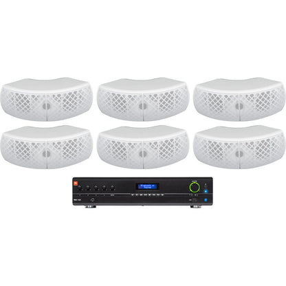 VMA1120 Commercial Amplifier + (6) WET-D4 Dual 4" White Wall Speakers