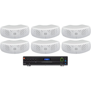 JBL VMA1120 Commercial 70v Amplifier+(6) White Dual 4" Speakers For Restaurant