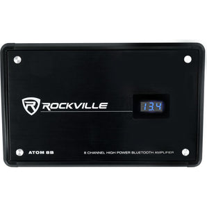 Rockville ATOM 8B 8 Channel 3500 Watt Marine/Boat Amplifier Amp w/Bluetooth