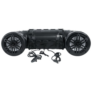 Rockville RATV80L Bluetooth Dual 8" Powered 600w ATV/UTV/Marine Speaker w/LED