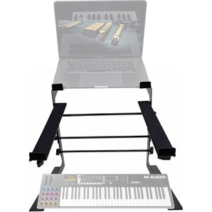 Rockville Dual Shelf Laptop+Controller Stand for M-Audio Code 61 Keyboard