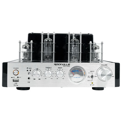 BluTube Tube Amplifier + (4) 4" White Outdoor/Indoor Wall Speakers