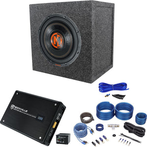 Memphis Audio MJP1022 10" 1500w MOJO Subwoofer+Sealed Box+Mono Amplifier+Amp Kit