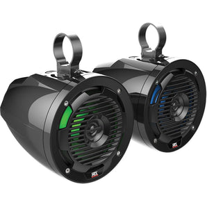 (2) MTX MUD65PL 6.5" 100w LED Tower Speakers+Covers For Polaris RZR/ATV/UTV/Jeep