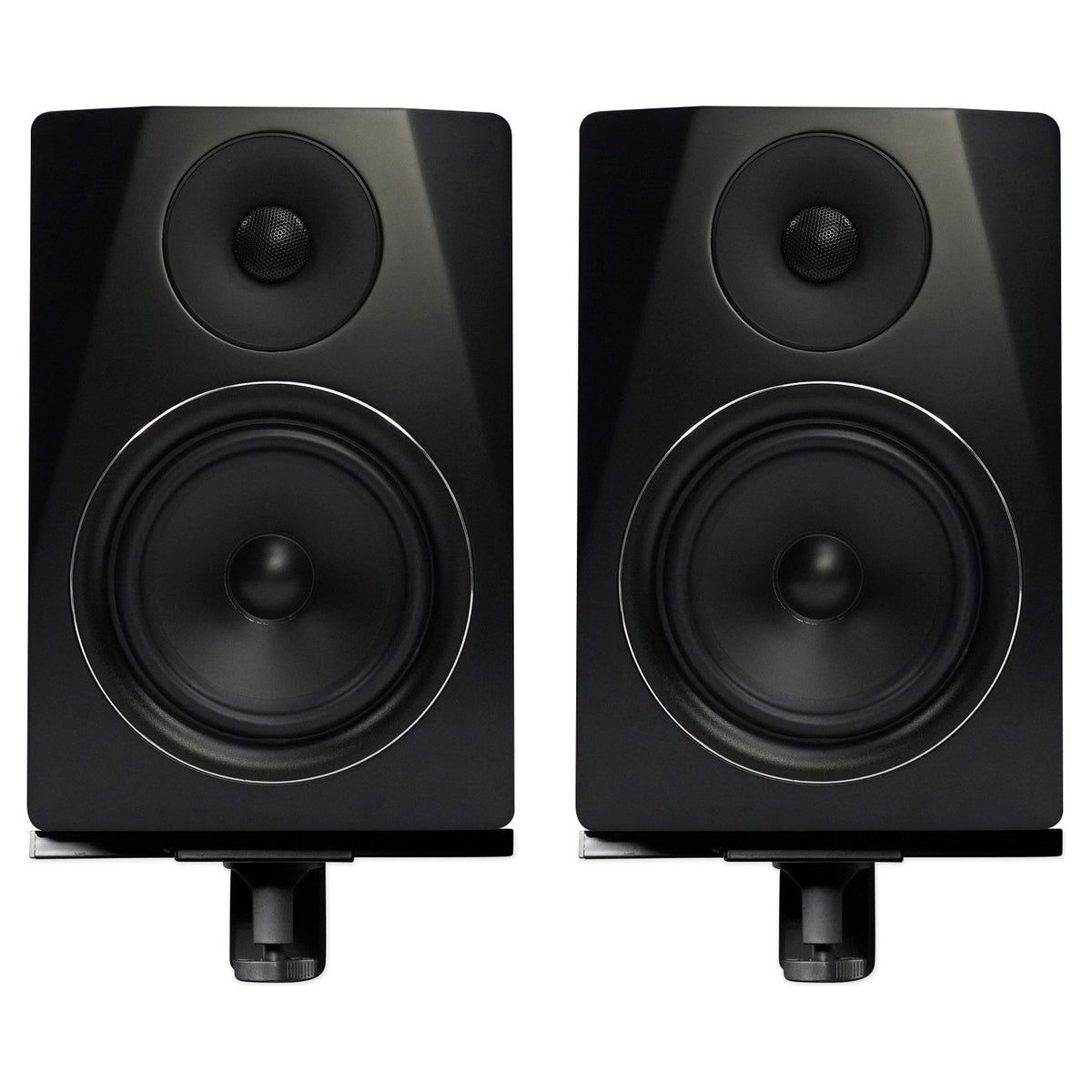 (2) APM6B 6.5" 250W Powered USB Studio Monitor Speakers + Wall Brackets