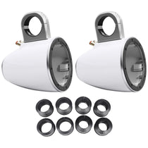 Pair 8" White Marine Wakeboard Tower Enclosures with Adapter Pack