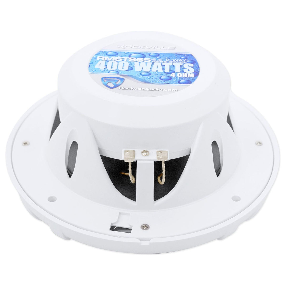 RMSTS65W White 6.5" Marine Speakers 4-Pack + KRYPTON MF4 Amplifier Bundle