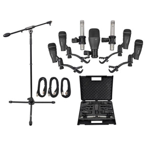Samson DK707 Drum Microphone Kit-(1) Kick+(4) Snare+(2) Pencil Mics+Boom+Cables