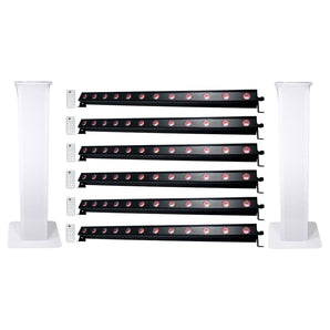 6 American DJ ADJ UB 12H 41.75" RGBAW+UV LED DMX Wash Light Bars+2 Totem Stands