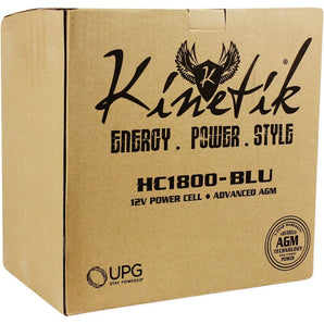 Kinetik HC1800-BLU 1800 Watt Car Battery/Power Cell 12V High Current AGM HC1800