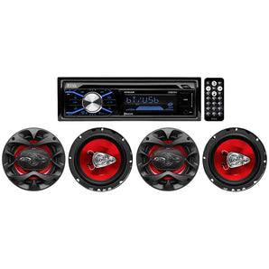 Boss 508UAB 1-DIN Car CD/MP3 Player Receiver w/Bluetooth/USB+(4) 6.5" Speakers