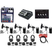 4-Person Podcast Recording Kit With Mics, Stands, Headphones