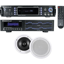 Home Theater Bluetooth Receiver+Equalizer EQ+(2) 8" Ceiling Speakers
