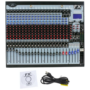Peavey FX2 24 24x4x2 Professional Mixer w/ 2 USB Ports +Dual DSP FX Engine+Stand