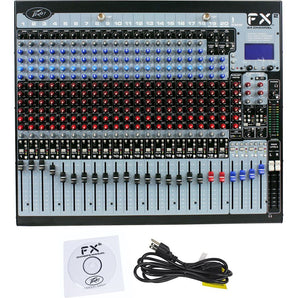 Peavey FX2 24 24x4x2 Pro Mixer w/USB+Dual DSP FX Engine+2) Monitors+Pads+Stands