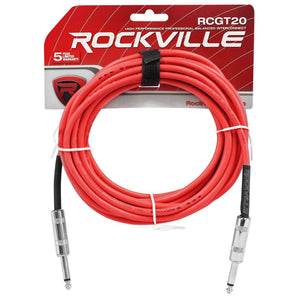 8 Rockville 20'  1/4" TS-1/4'' TS Guitar/Instrument Cable (4 Colors x2 of each)