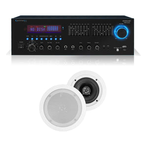 Technical Pro RX55URIBT Home Theater Receiver+(2) 5.25" White Ceiling Speakers