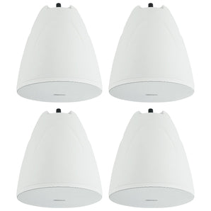 4) Rockville PEN-65T White 6.5" 70V Hanging Pendant Speakers For Office/Bar/Cafe