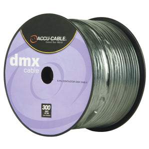 Accu-Cable AC5CDMX300 300 Foot 5-Pin Conductor DMX Lighting Cable Spool ADJ