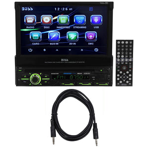 Boss BV9979B 7" In-Dash Single Din Car DVD Player Receiver w/Bluetooth+Aux Cable