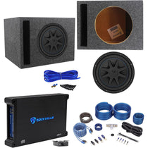 44CVX104 CVX 10" Subwoofer with Vented Sub Box Enclosure, Mono Amplifier, and Wires