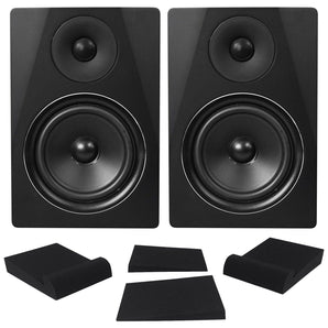 (2) Rockville DPM6B Dual Powered 6.5" 420w Active Recording Studio Monitors+Pads