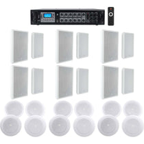 6-Zone Amplifier + (12) White Wall + (2) JBL 8128 8" Ceiling Speakers