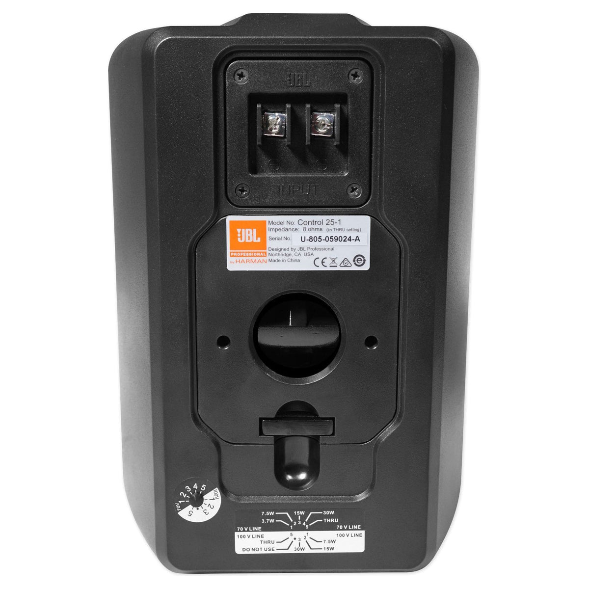 (2) JBL Control 25-1 5.25" 30w 70v Wall-Mount Commercial Restaurant/Bar Speakers