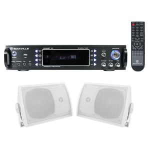 Rockville Home Theater Bluetooth Receiver + (2) 5.25" Speakers with Swivel Brackets