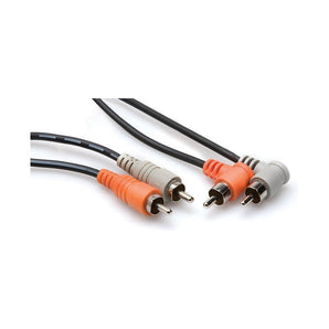 Hosa CRA-201R Dual RCA - RCA Right Angle 3 Foot Cable