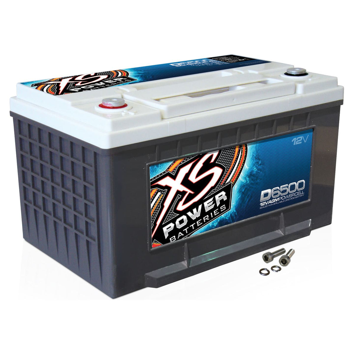 XS Power D6500 3900 Amp Car Audio Battery+Terminal Hardware+Power/Ground Wires