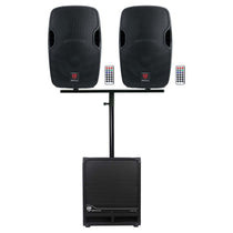 DJ Package w/ (2) 12" Active Speakers+Dual Mount+12" Powered Subwoofer