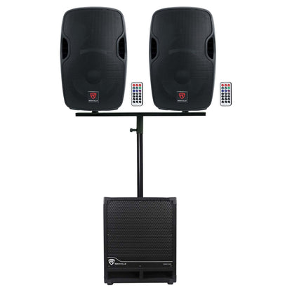DJ Package w/ (2) 12" Active Speakers+Dual Mount+12" Powered Subwoofer