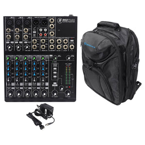 Mackie 802VLZ4 8-channel Compact Analog Mixer w/ 3 ONYX Preamps+Backpack Case