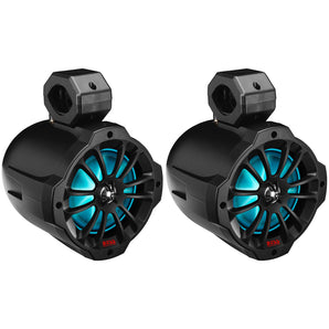 (2) Boss B62RGB 6.5" LED Swivel Marine Wakeboard Tower Boat Speakers w/Bluetooth