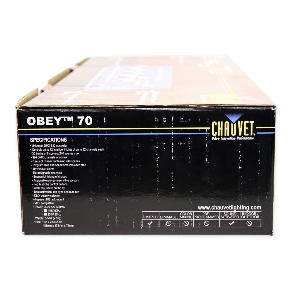 OBEY 70 Light/Fog DMX Controller + 4 DMX Cables